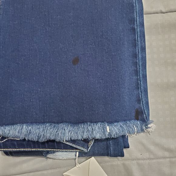 KanCan Sian High Rise Flare Jeans Dark Wash Size 11/29 Frayed Hem Bell Bottoms - Picture 13 of 14